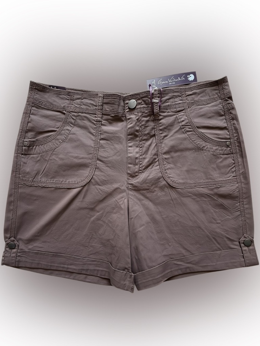 Gloria Vanderbilt  Shorts SZ 14 Espresso Stretch Mid Rise Casual NWT